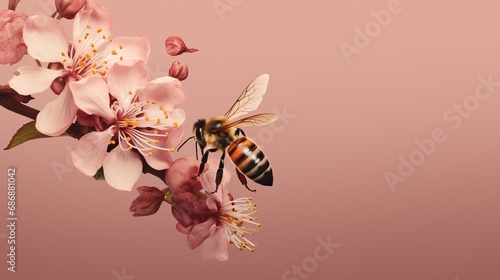 bee on pink flower, bee on a flower, honey bee,  © Azhar