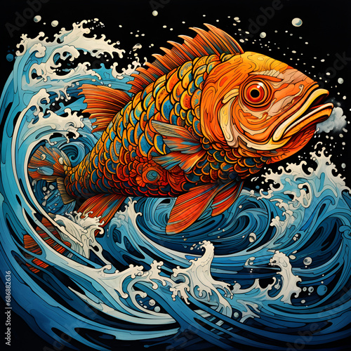 illustration of goldfish