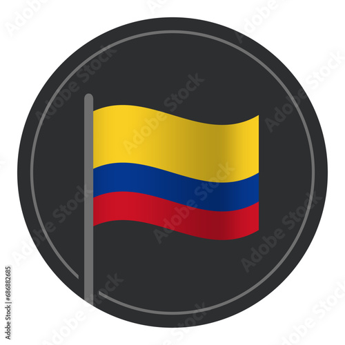 Free Download Abstract Colombia Flag Flat Icon in Circle Isolated on White Background - GFXLoad