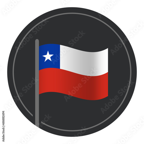 Free Download Abstract Chile Flag Flat Icon in Circle Isolated on White Background - GFXLoad