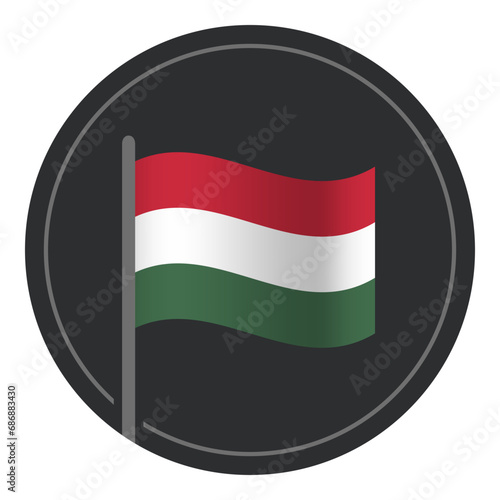Free Download Abstract Hungary Flag Flat Icon in Circle Isolated on White Background - GFXLoad
