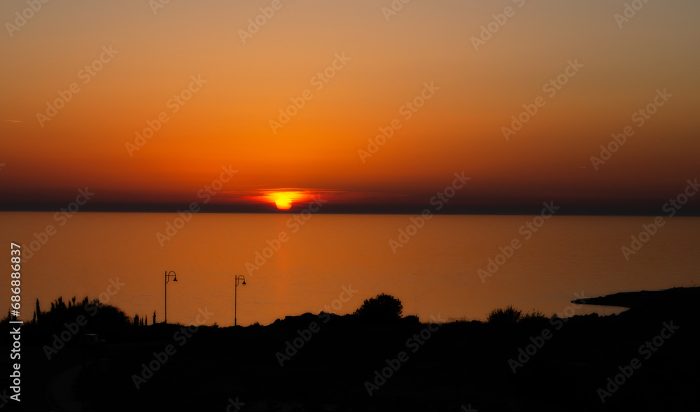 Fototapeta premium Sunset over Aphrodite Hills