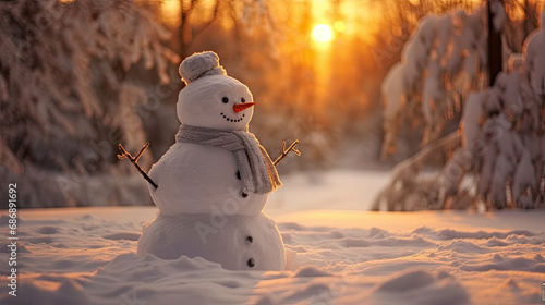 Wallpaper Mural Frosty the snowman basking in the wonder of winter. Torontodigital.ca