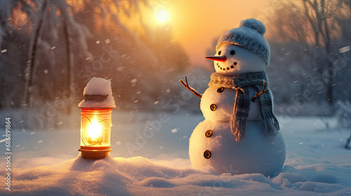 Wallpaper Mural The wonder of winter with a happy snowman as the focal point. Torontodigital.ca