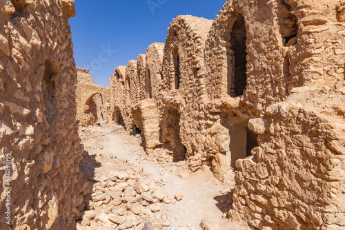 Ancient fortified Berber granary at Ksar Ouled Soltane, that was used as a set for the Star Wars movie, The Phantom Menace. photo