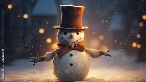 Wallpaper Mural Snowman with a top hat and a radiant smile Torontodigital.ca