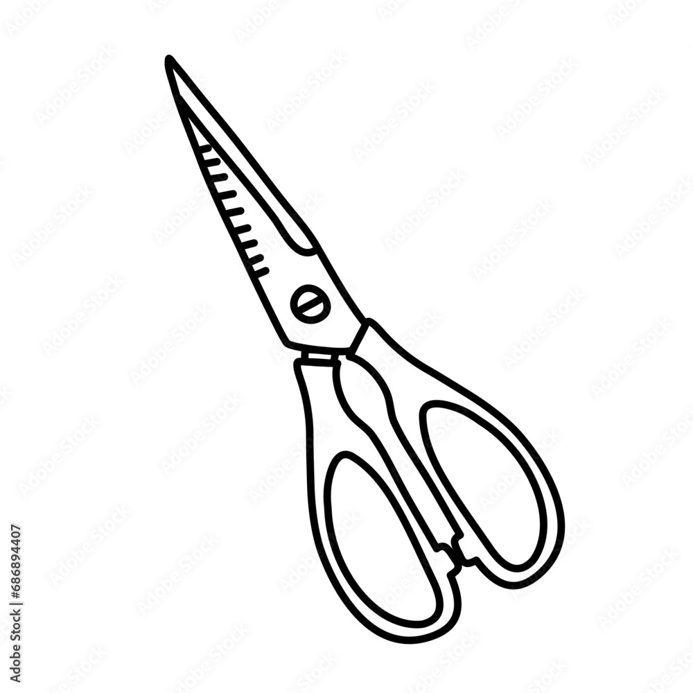Scissors Lines Style Cartoon Vector Illustration Scissors Lines Style Cartoon Vector Illustration