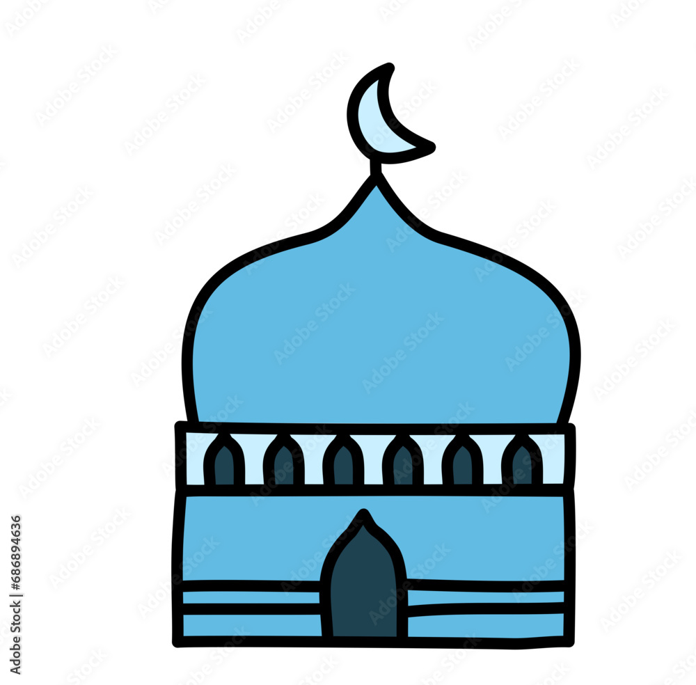 Mosque Cute Cartoon Vector Illustration Mosque Cute Cartoon Vector Illustration