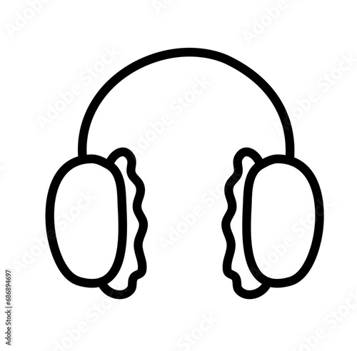 warm ears winter accessory lines style vector Illustration 