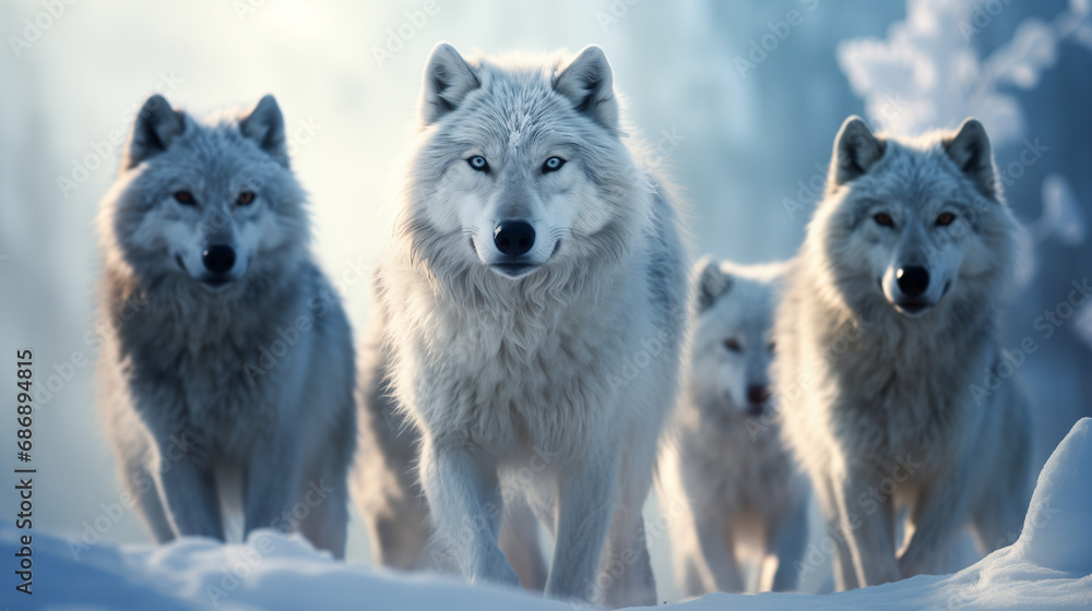 Obraz premium Artic Wolves