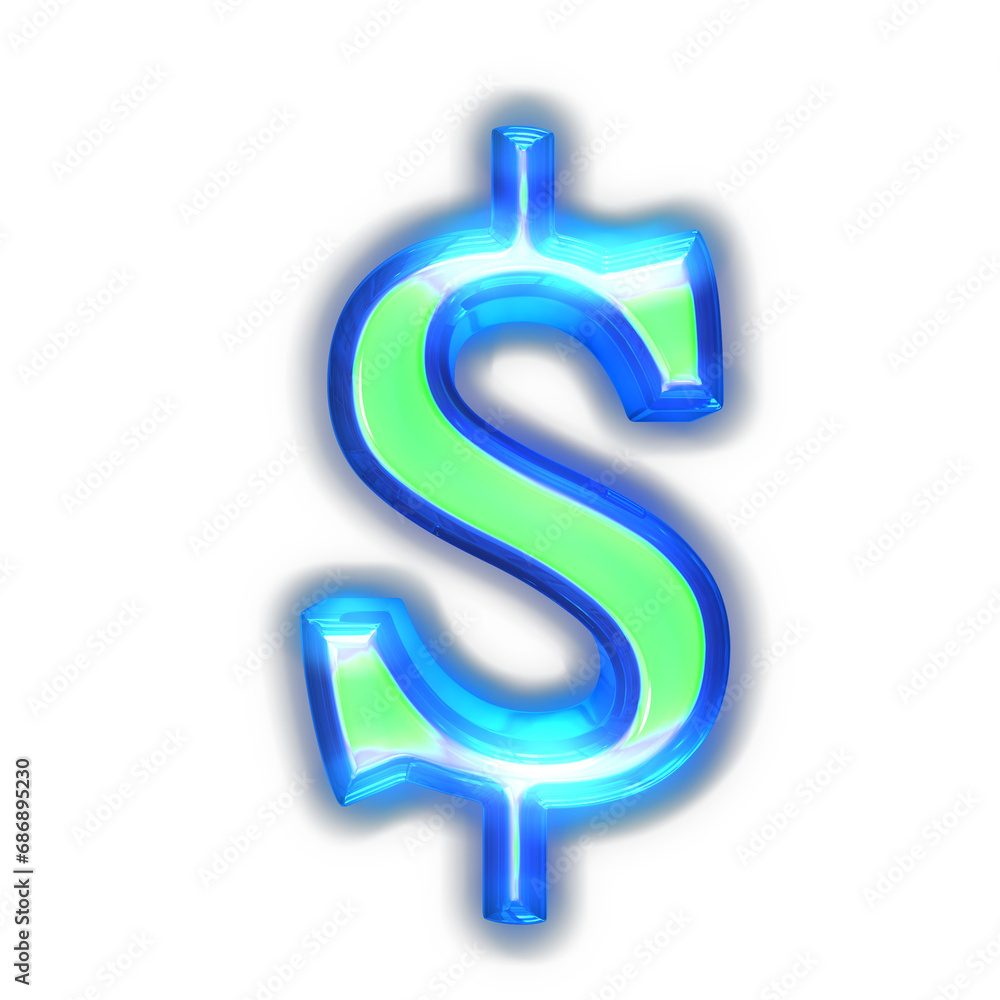 Fototapeta premium Green symbol glowing around the edges