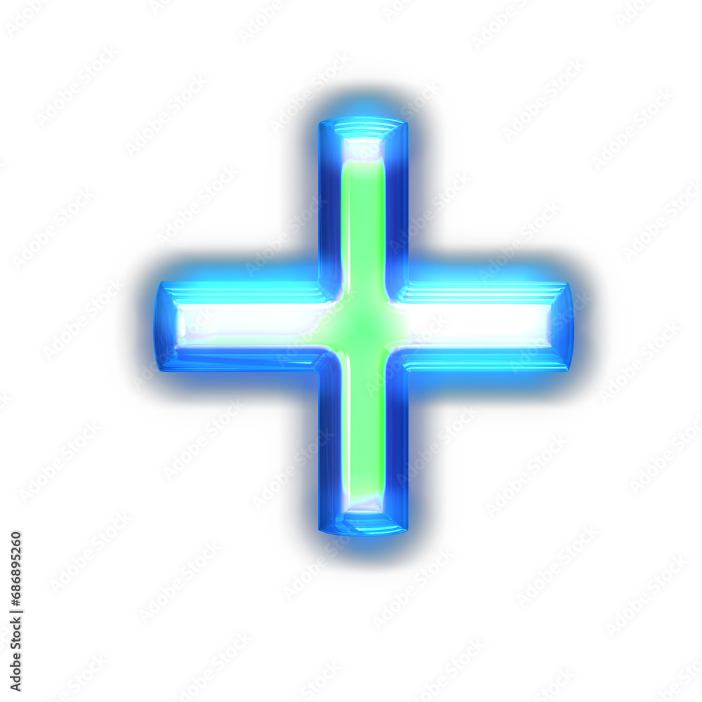 Fototapeta premium Green symbol glowing around the edges