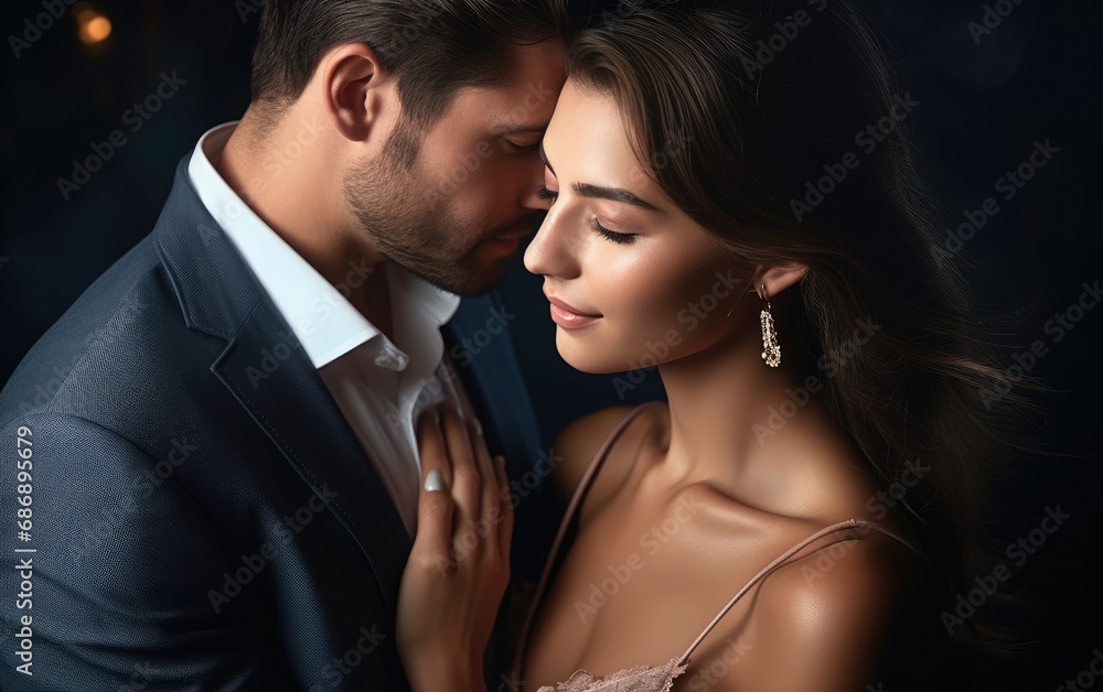 Beautiful couple embracing love and style Beautiful couple embracing love and style