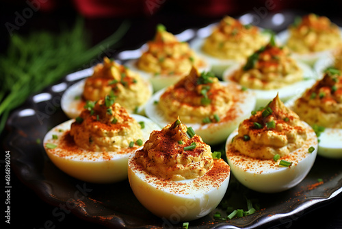 Classic Deviled Eggs with Paprika Sprinkle photo