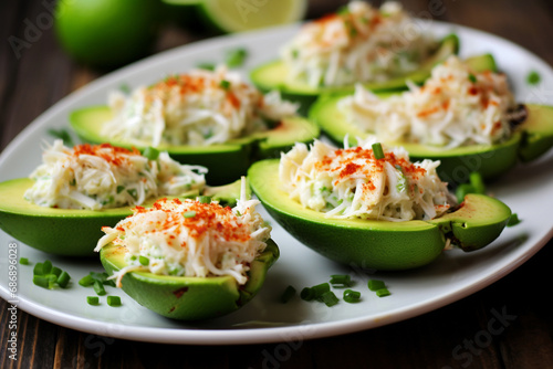 Crab-Stuffed Avocado Halves with Lime Drizzle