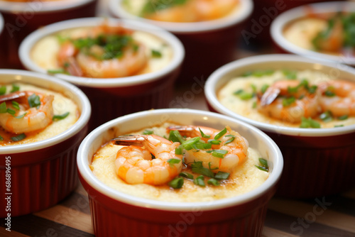 Individual Cups of Shrimp and Grits