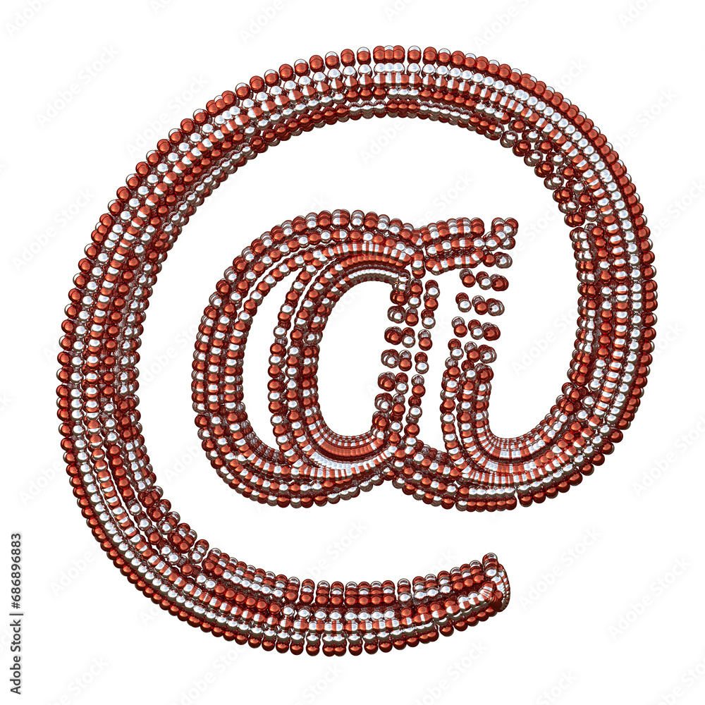 Symbol of small silver and red spheres Symbol of small silver and red spheres