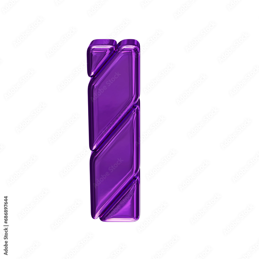 Purple symbol made of diagonal blocks. letter l Purple symbol made of diagonal blocks. letter l