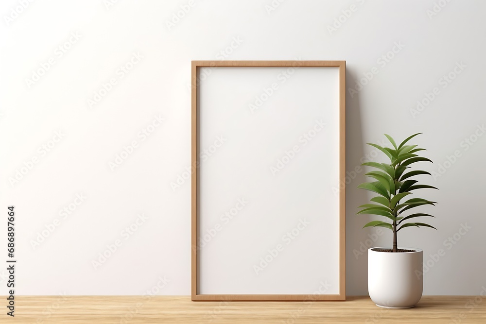 Home interior poster mock up with square gold metal frame and succulents on white wall background. Home interior poster mock up with square gold metal frame and succulents on white wall background.