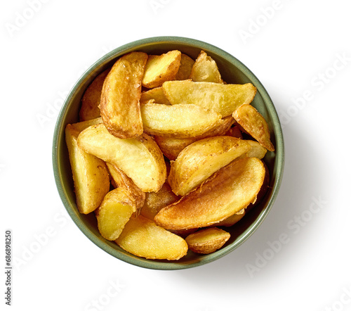 bowl of fried potato wedges