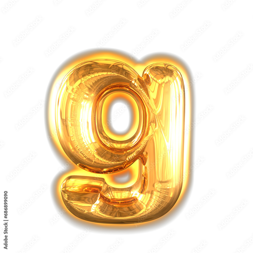 Gold inflatable symbol with glow. letter g Gold inflatable symbol with glow. letter g