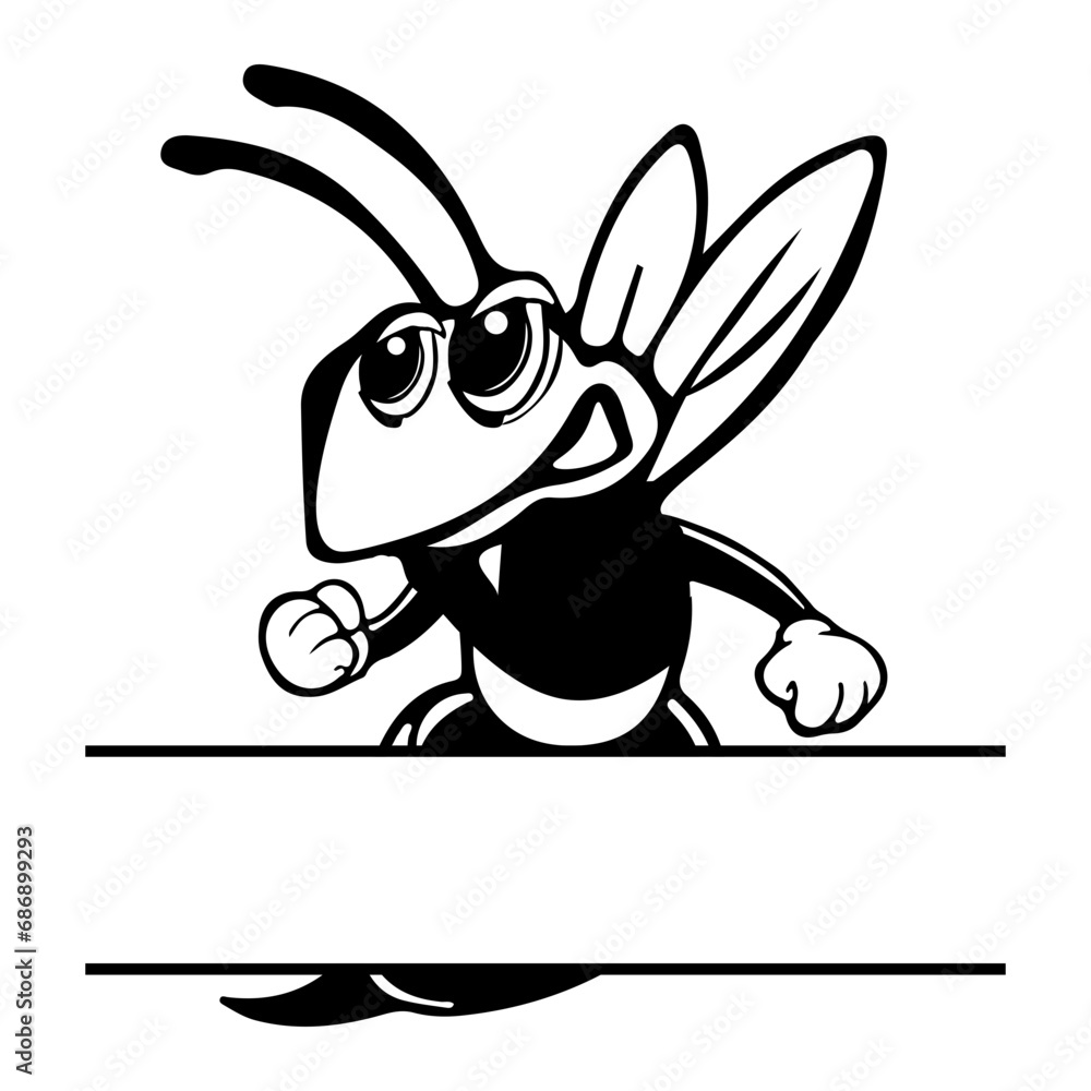 Hornet Bee Mascot Svg png, Hornet Mascot Svg File,Hornet Cut Files ...