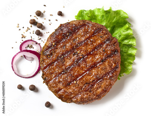 freshly grilled burger meat