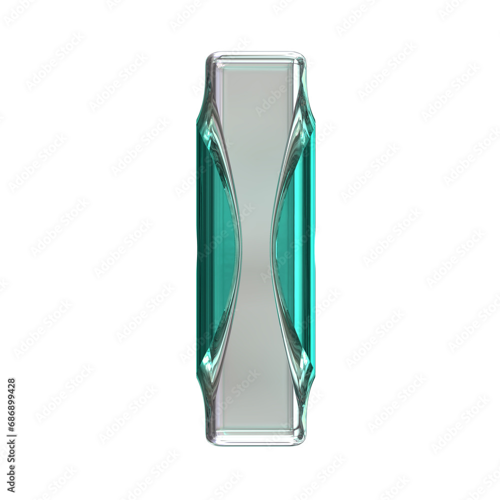 Silver symbol with turquoise inlays. letter i Silver symbol with turquoise inlays. letter i