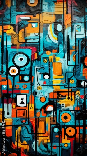 graffiti wall abstract background, Generative Ai