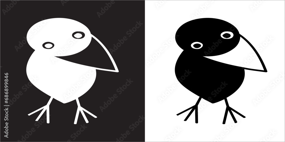 Illustration vector graphics of crow icon