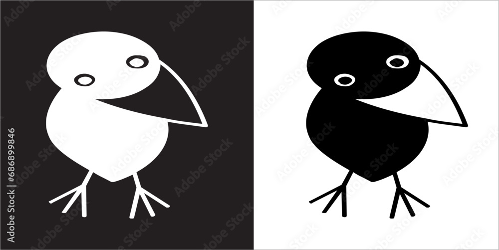 Illustration vector graphics of crow icon Illustration vector graphics of crow icon