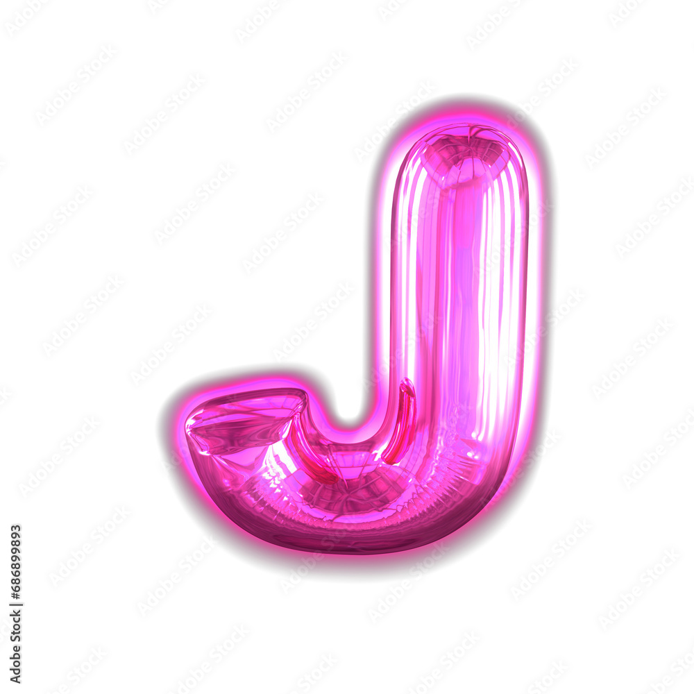 Purple inflatable symbol with glow. letter j Purple inflatable symbol with glow. letter j