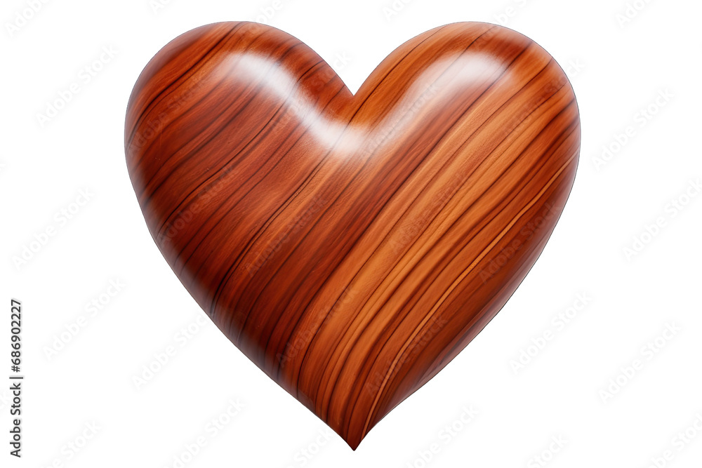 beautiful brown shiny heart wood On Transparent Background beautiful brown shiny heart wood On Transparent Background