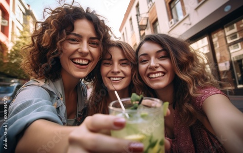 Young women in the street t...