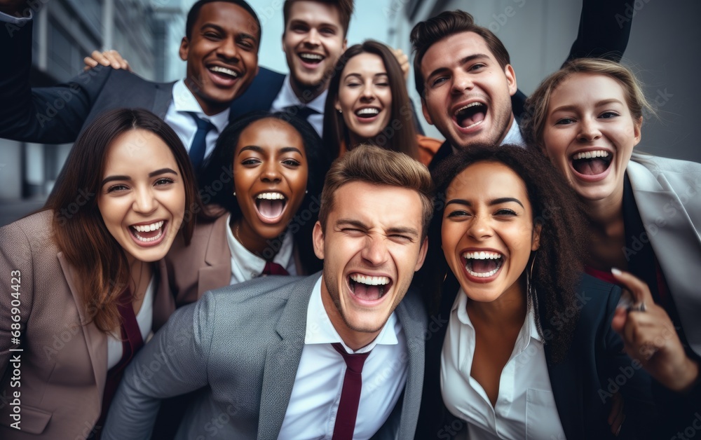 Cheerful young business people Cheerful young business people