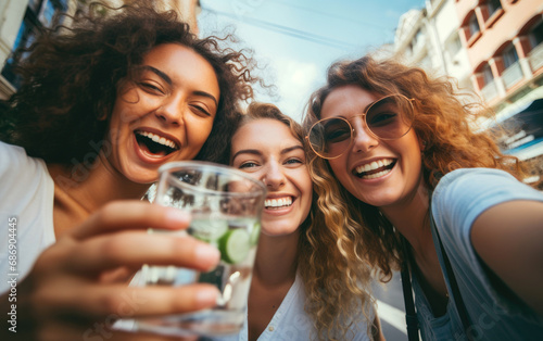 Young women in the street t...