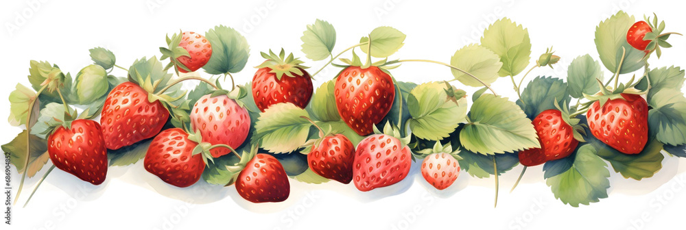 Fresh strawberry in water color illustration
