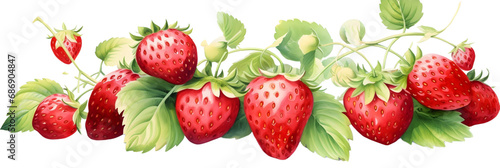 Fresh strawberry in water color illustration
