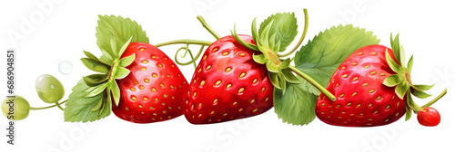 Fresh strawberry in water color illustration 