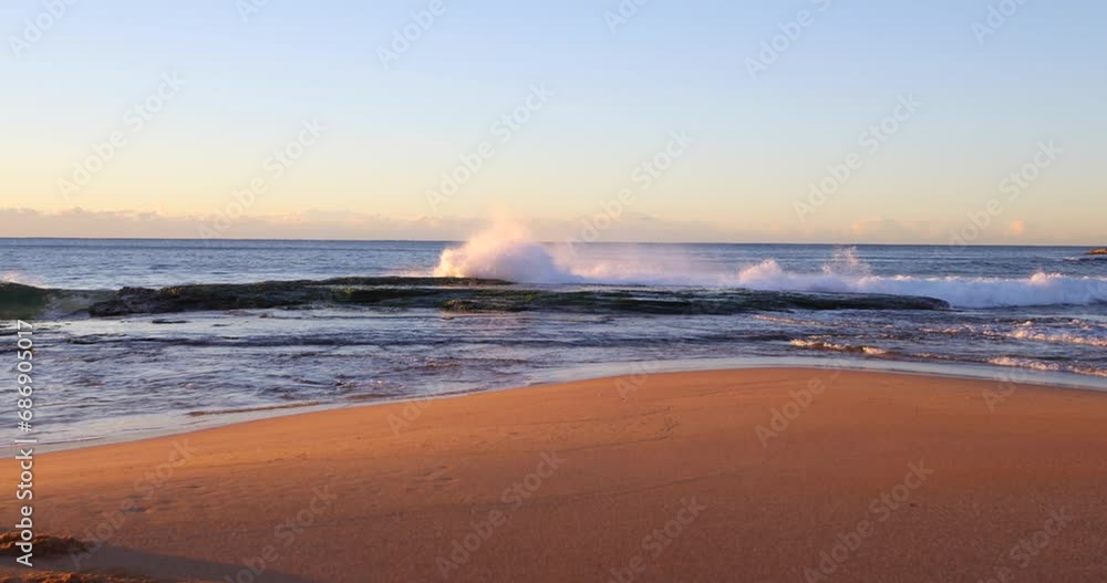 Ocean Waves At Sunrise - Steady Cam Movement Ocean Waves At Sunrise - Steady Cam Movement