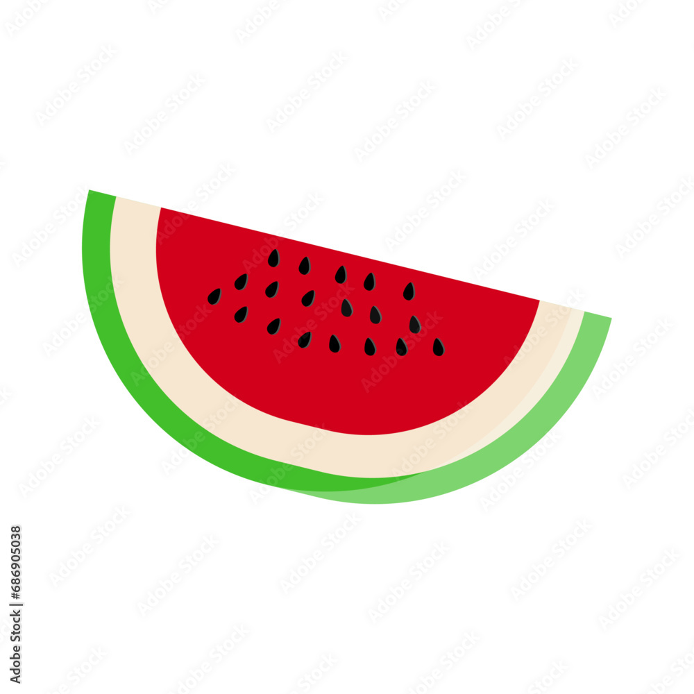 Vector a piece of watermelon in cartoon style Vector a piece of watermelon in cartoon style