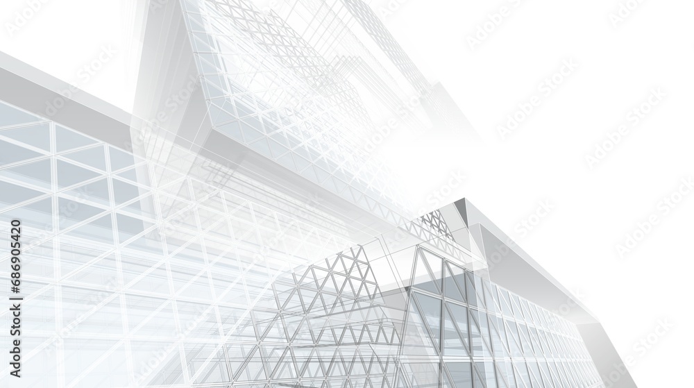 Obraz premium abstract concept architecture 3d illustration