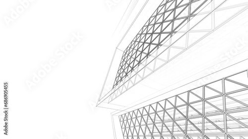 abstract concept architecture 3d illustration