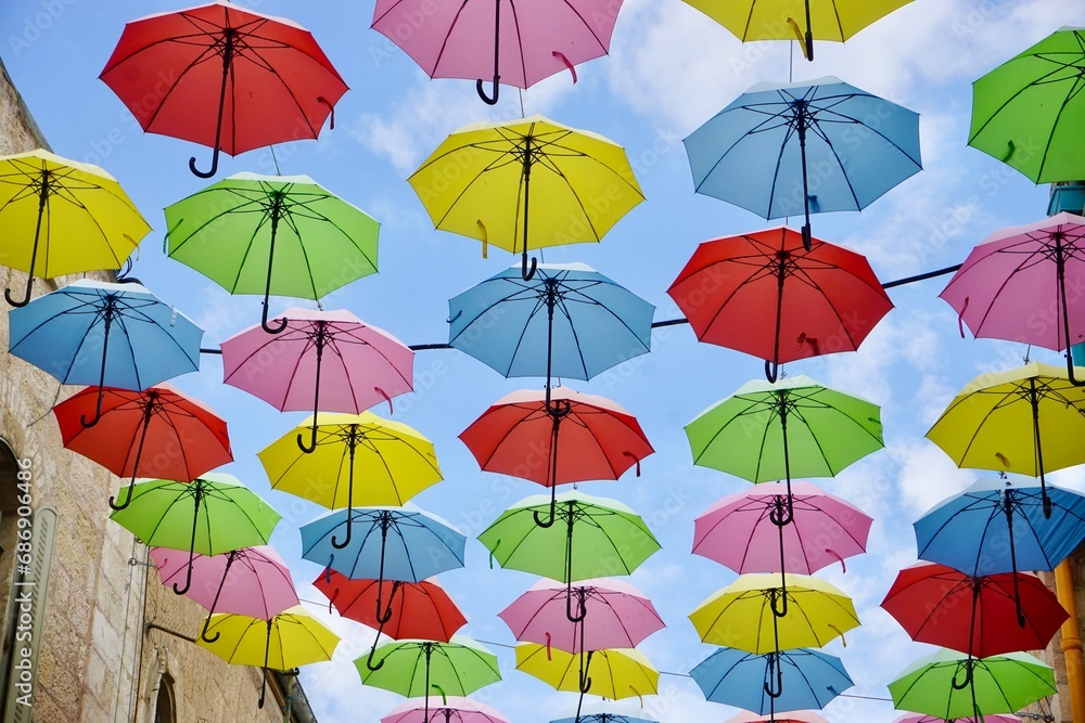 Obraz premium colorful umbrellas background