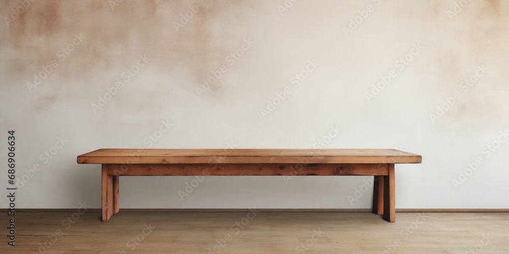 Minimalist Wooden Table against White Background. Generative ai Minimalist Wooden Table against White Background. Generative ai