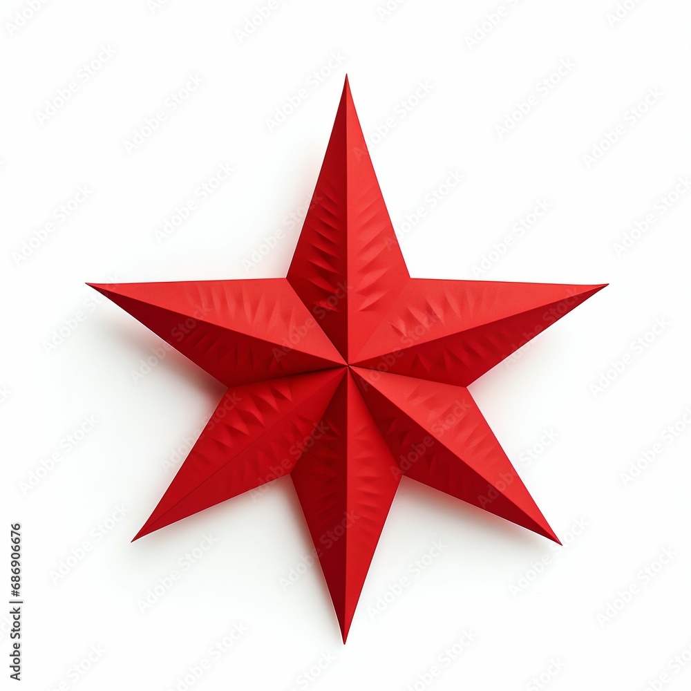 Elegant Red Christmas Star with Decorative Embossing. Generative ai Elegant Red Christmas Star with Decorative Embossing. Generative ai