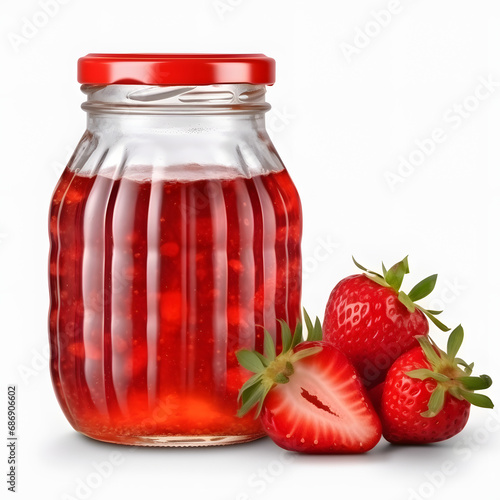 It s a delicious strawberry jam made at home. It looks very delicious because it s made with fresh strawberries. Store in a transparent container. Generative AI