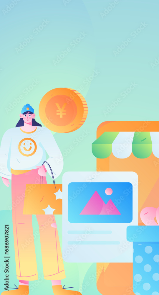 Festive Shopping E-Commerce Online Shopping People Flat Vector Concept Operation Hand Drawn Illustration
Festive Shopping E-Commerce Online Shopping People Flat Vector Concept Operation Hand Drawn Illustration