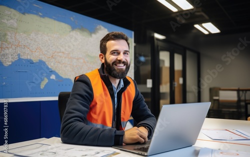Smiling freight forwarder i...