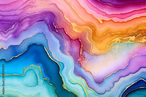 Colorful abstract marbled background with vibrant blue, purple, pink, and yellow swirls resembling natural agate patterns.
